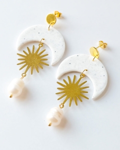 Księżyc i słońce duże kolczyki