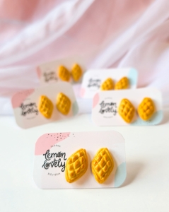 Oscypki kolczyki sztyfty  stal srebro