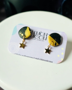 Sztyfty czerń i złoto księżyc i gwiazda  