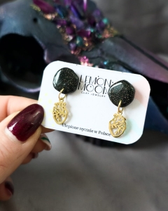 Sztyfty czerń i złoto serca anatomiczne