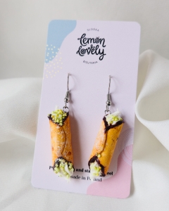 Kolczyki wiszące  cannoli z pistacją i mascarpone
