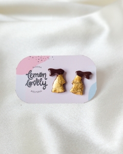 Zajączki w czekoladzie kolczyki sztyfty