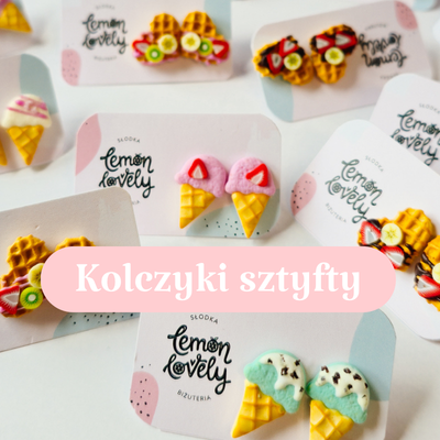 Kolczyki sztyfty z modeliny